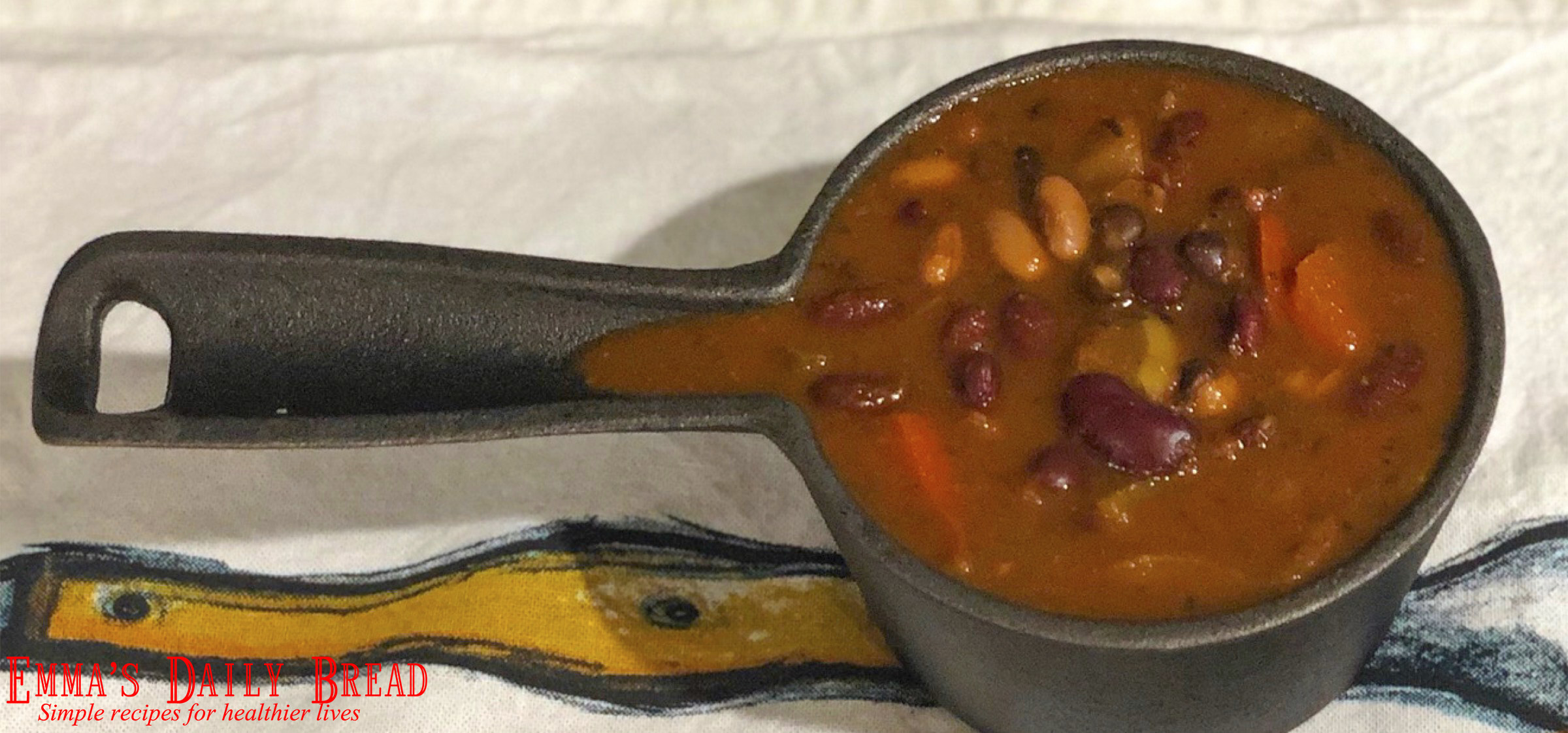 3-Bean Veggie Filled Spicy Chili Soup